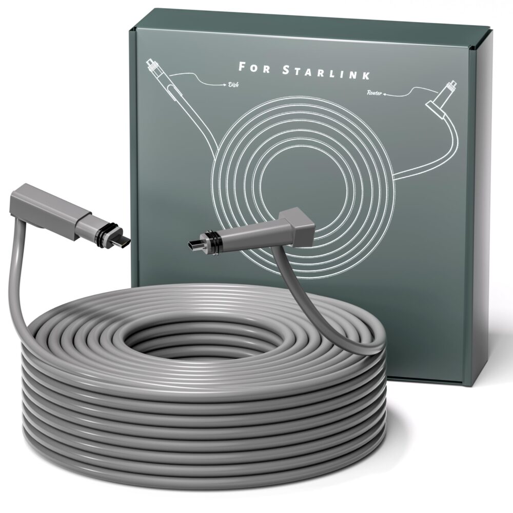 Version 1.0.0 Starlink V2 30/75/100/150ft Cable Cat 5e Type for Starlink Gen 2 Starlink Rectangular Satellite Internet Cable Replacement