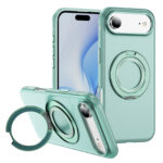 Matte Shockproof iPhone 18 Case with 360° Rotating Ring Stand, Thickened PC Hard Shell