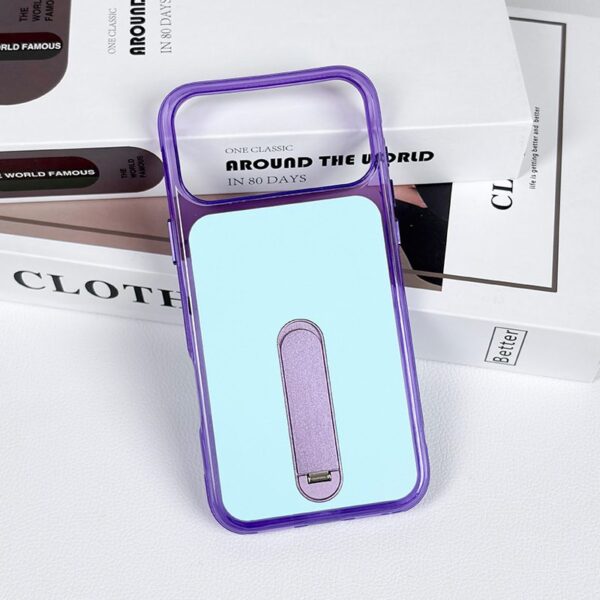 Shockproof iPhone 18 Case with Foldable Kickstand, Matte Thickened PC Hard Shell