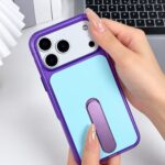 Shockproof iPhone 18 Case with Foldable Kickstand, Matte Thickened PC Hard Shell