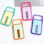 Shockproof iPhone 18 Case with Foldable Kickstand, Matte Thickened PC Hard Shell