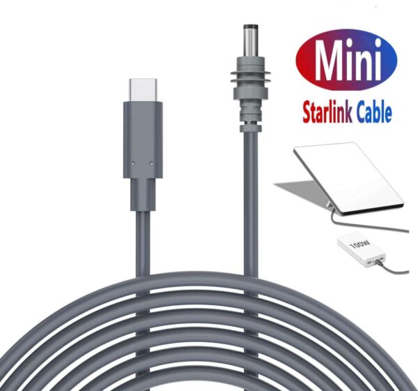 100W USB-C to DC Power Cable for Starlink Mini, 20V 5A Waterproof Charging Cord