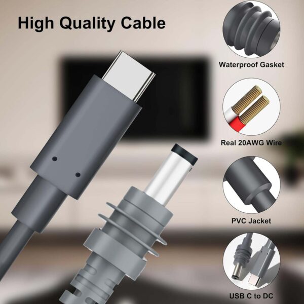 100W USB-C to DC Power Cable for Starlink Mini, 20V 5A Waterproof Charging Cord