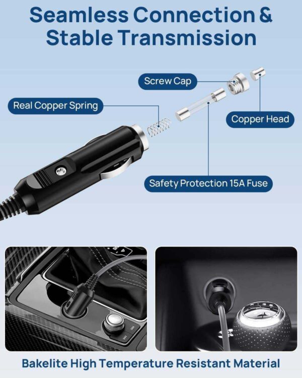 12V-24V 100W Waterproof Cigarette Lighter to DC Car Charger Cable for Starlink Mini