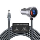 Starlink Mini 12V-24V to 30V 2A Car Charger with DC Step-Up Converter, Digital Display & Dual USB Ports