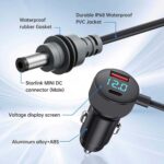 12V-24V Waterproof Car Cigarette Lighter to DC Power Cable for Starlink Mini with Digital Voltage Display, USB & PD Fast Charging
