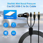Starlink Mini 3-in-1 24V Car Power Cable with Digital Display & Gold-Plated DC Connector