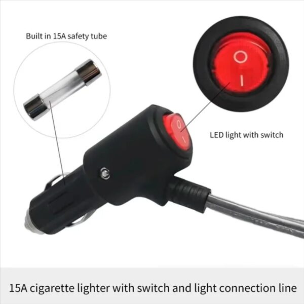Starlink Mini Car DC Power Cable with Cigarette Lighter Plug, Waterproof On/Off Switch