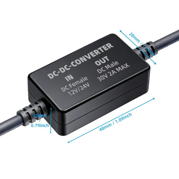 Starlink Mini DC-DC Power Converter Cable, 12V/24V to 30V 2A for Battery, Solar & RV