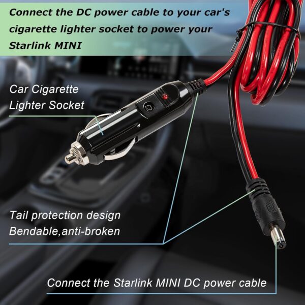 Starlink Mini Portable DC Power Cable with Cigarette Lighter Plug