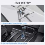 12V-24V Waterproof Car Cigarette Lighter to DC Power Cable for Starlink Mini with Digital Voltage Display, USB & PD Fast Charging